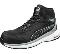 Bottes de sécurité Puma Zoom noires, modèle mi-chaussure, conformes à la norme EN ISO 20345:2022, classe S3S, antistatiques (ESD), semelle antidérapante (FO), embout renforcé (HRO), couleur noire, tai