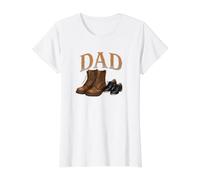 Bottes de Travail Claquettes Proud Dance Father T-Shirt Graphique avec Valeur, Femme, Blanc, XL