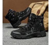 Bottes de travail hautes camouflage pour hommes, design à lacets, bottes rétro d'extérieur, bottes respirantes à la mode antidérapantes, convenant aux voyages extérieurs, bottes de désert CN39,CN40,CN