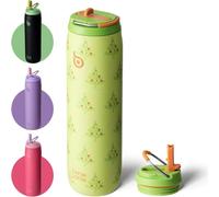 BOTTLE BOTTLE Bouteille d'eau isolée en acier inoxydable 32oz avec poignée paille noire