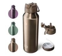BOTTLE BOTTLE Bouteille d'eau isotherme avec paille, bouteille d'eau de sport en acier inoxydable avec