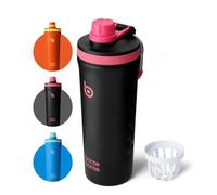 BOTTLE BOTTLE Bouteille shaker isotherme de 760 ml pour homme et femme, bouteille shaker de protéines pour salle de sport, pré-entraînement, tasse à eau en métal noir