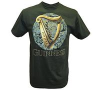 Bottle Green Guinness T-Shirt With Irish Harp Design With Blue Celtic Design
