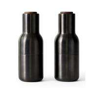 Audo Copenhagen Moulin à poivre et sel Bottle Grinder métal Lot de 2 Bronzed brass (couvercle en noyer)