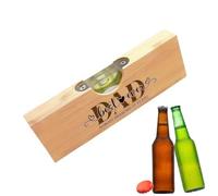 Bottle Opener - Lid Top Remover With Level | Bar Bottle Opener | Wood+ Stainless Steel For Fathers' Day Home Kitchen Dining Room Party Gathering Outdoor Picnic Camping Barbecue