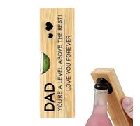 Bottle Opener - Lid Top Remover With Level | Bar Bottle Opener | Wood+ Stainless Steel For Fathers' Day Home Kitchen Dining Room Party Gathering Outdoor Picnic Camping Barbecue