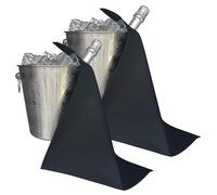 BottleCloths - Collection Catering, Chiffons à Bouteille pour Seaux à Glace, Polycoton, 42 cm, Trou d'Angle, Cercle Cousu (Noir, Lot de 2)