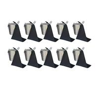 BottleCloths - Collection Catering, Chiffons à Bouteille pour Seaux à Glace, Polycoton, 42 cm, Trou d'Angle, Cercle Cousu (Noir, Lot de 10)