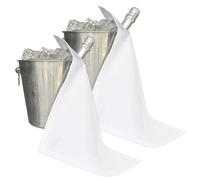 BottleCloths - Collection Catering, Chiffons à Bouteille pour Seaux à Glace, Polycoton, 42 cm, Trou d'Angle, Cercle Cousu (Blanc, Lot de 2)