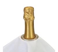 BottleCloths - Collection Classic, Chiffon à Bouteille avec Anneau Métallique pour Seaux à Glace, Coton, 54 cm, Trou Central (Blanc avec Anneau Argent, Lot de 1)