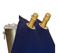 BottleCloths - Collection Classic, Chiffons à Bouteille avec Anneaux Métalliques pour Seaux à Glace, Coton, 42 cm, Trou d'Angle (Bleu Royal avec Anneau Argent, Lot de 2)