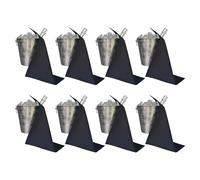 BottleCloths - Collection Originale, Chiffons à Bouteille pour Seaux à Glace, Coton, 42 cm, Trou d'Angle, Cercle Cousu (Noir, Lot de 8)