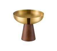 Bottone Base en bois et support à dessert en acier inoxydable élégant pour crème glacée, fruits, salade et collations