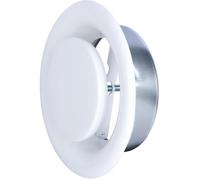 Bouche d'Extraction VMC Réglable Ronde 125 mm - Acier Blanc Laqué - Haute Qualité - VMC Simple Flux - VMC Double Flux - Plafond ou M