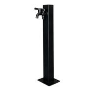 Bouche d'incendie autoportante noire, robinet d'eau extérieur avec tête d'arrosage, robinet de colonne de jardin en acier inoxydable à montage au sol pour arrosage/irrigation