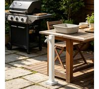 Bouche d'incendie extérieure blanche sans givre, robinet de jardin autoportant à double sortie en laiton monté au sol pour ferme, cour, patio, pelouse(Style 1,Height: 95cm/37.4in)