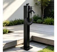 Bouche d'incendie extérieure sans givre, robinet de montage au sol à colonne carrée noire, pilier d'eau en acier inoxydable antirouille pour jardin/cour/vie extérieure