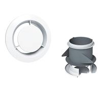 Bouche fixe d'extraction sanitaire diamètre 80 mm et manchon placo