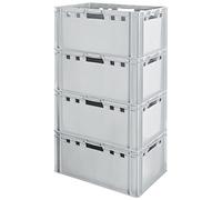 Boucher Caisse Viande Caisse Eurofleischkiste Gris Caisse Empilement Plastique E3 Kingpower, Nombre:4