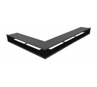 Bouches de ventilation d'angle - Ailes inégaux - CB-tec Heizeinsätze kurzer Schenkel links, schwarz, 55,7 x 77,6 x 8 cm