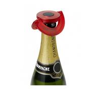 AdHoc Bouchon à Champagne Gusto – Ultra plat, garde-bulles étanche – Rouge