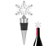 bouchon à vin, réutilisable et hermétique, en de zinc, flocon de neige en avec construction durable, accessoire de bar de vacances avec motif festif, gadget de boisson avec sécurité
