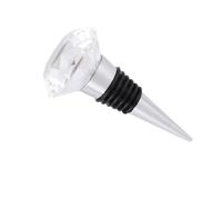 Bouchon Bouteille de Vin Diamant Cristal Métal Silicone Argenté | Scellage pour Boisson, Conserve la Fraîcheur, Style Élégant, Usage Fête et Réunion, Format Compact