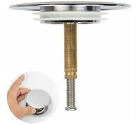 Bouchon de Baignoire, Ø 70 mm, avec Double Joint, Réglable en Hauteur, Bouchon de Baignoire Universel, Clapet de Lavabo