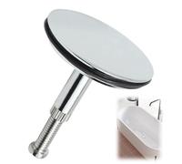 Bouchon de Baignoire Universel & Bonde de Lavabo (43mm) Clapet Anti Odeur & Attrape Cheveux Douche Système Pop Up en Laiton Chromé Installation sans Outils pour Salle de Bain & Cuisine