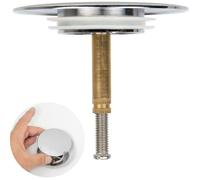 Bouchon de baignoire universel de 72 mm de diamètre, réglable en hauteur, bouchon de baignoire à double joint