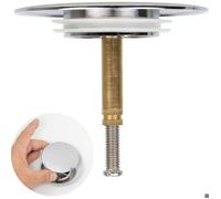 Bouchon de baignoire universel de 72 mm de diamètre, réglable en hauteur, bouchon de baignoire à double joint, facile à instal