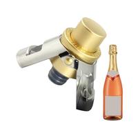 Bouchon de bouteille de vin - Bouchon de bouteille de champagne pétillant, pression en acier inoxydable avec pompe intégrée, joint à double prise, matériau résistant ABS, finition or