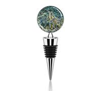 Bouchon de bouteille de vin en forme de pieuvre à anneaux bleus en métal - Joli bouchon décoratif réutilisable - Anti-fuite - Accessoire idéal pour économiser du vin