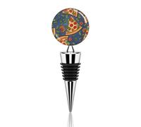 Bouchon de bouteille de vin en métal pour pizza, bouchon de bouteille de vin, mignon, décoratif, réutilisable, conservateur de boisson sous vide, bouchon de vin étanche, accessoire idéal pour