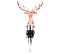 Bouchon de Bouteille de Vin Tête de Cerf en Alliage de Zinc Doré | Étanchéité, Installation Facile, Démontage Simple, Nettoyage Rapide, Décor pour Bouteille de Vin