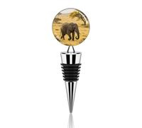 Bouchon de bouteille en alliage de zinc réutilisable en forme d'éléphant - Bouchon de bouteille anti-fuite avec joint en caoutchouc de silicone - Pour conserver la fraîcheur du champagne et de la