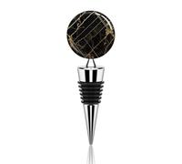 Bouchon de bouteille réutilisable en alliage de zinc noir et doré avec joint en caoutchouc de silicone pour bouteille de champagne et bière