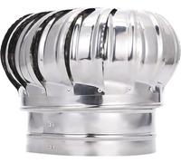 Bouchon de cheminée rotatif en acier inoxydable résistant au vent pour dessus standard, ventilateur de turbine avec base à griffe, solution d'échappement efficace