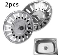 Bouchon de crépine d'évier de cuisine, 2 pièces, bouchon de déchets, filtre d'évier, filtre de vidange de sol, outils de cuisine Silver-2pcs