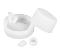 Bouchon de Gobelet en Silicone Blanc, Étanche, Anti-débordement | Lot Quatre Pièces, Couvercle Anti-poussière, Embout de Paille, Rangement Léger pour Tasse et Boisson