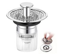 Bouchon de lavabo de salle de bain, bouchon de lavabo universel à clapet avec filtre anti-obstruction et désodorisant.