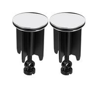 Bouchon de Lavabo de Salle de Bain Universel Ø 40 mm, Lot de 2, Bouchon d’évacuation Chromé, Constitué de Laiton, avec Joint en Caoutchouc, Bouchon Réglable en Hauteur, Bonde de Baignoire Antirouille
