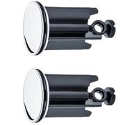 Bouchon de lavabo universel Ø 40 mm, lot de 2, bouchon de vidange chromé, laiton, avec joint en caoutchouc, réglable en hauteur, b