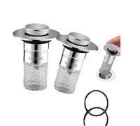 Bouchon de Lavabo Universel,2 Pcs Bouchon Évier Anti-Bouchage et Anti-Odeur pour 33-40 mm Lavabo,Baignoire,Cuisine et Salle de Bain,Facile à Nettoyer (8 x 6 x 3 cm)