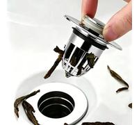 Bouchon de lavabo universel escamotable avec panier anti-obstruction, crépine de vidange pour lavabo de salle de bain, bouchon à ressort anti-odeurs et anti-insectes ABS