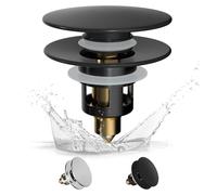 Bouchon de lavabo universel noir (30–46 mm), élégant bouchon de lavabo à ressort en laiton, bouchon de lavabo à ressort pour lavabo de salle de bains, noir