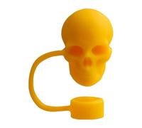 Bouchon de paille squelette - Accessoires d'Halloween mignons, décorations de boissons de fête, embouts de paille squelette en silicone | Couvercle de boisson en forme de tête de mort, bouchons