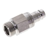 Bouchon de raccord d'air DN 10 en acier inoxydable G 1/2 pouce mâle à double obturation