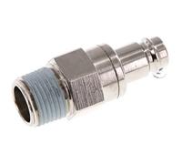 Bouchon de raccord d'air DN 10 en laiton nickelé R 1/2 pouce mâle à double obturation