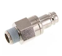 Bouchon de raccord d'air DN 10 en laiton nickelé R 3/8 pouce mâle à double obturation